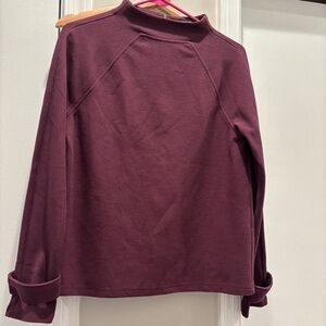 Ann Taylor Burgundy mockneck Long Sleeve Top XS